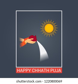 Vector illustration of a Background And Poster For Indian festival Happy Chhath Puja.