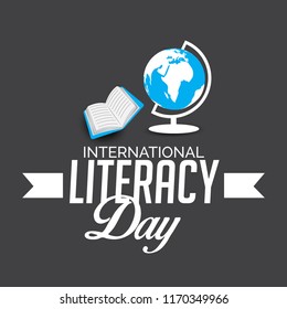 Vector illustration of a background or poster for International Literacy Day.
