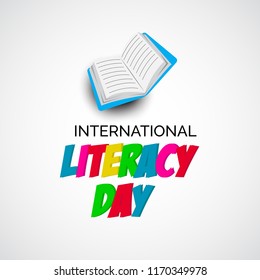 Vector illustration of a background or poster for International Literacy Day.