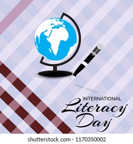 Vector illustration of a background or poster for International Literacy Day.