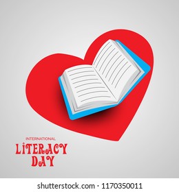 Vector illustration of a background or poster for International Literacy Day.