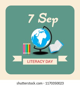 Vector illustration of a background or poster for International Literacy Day.