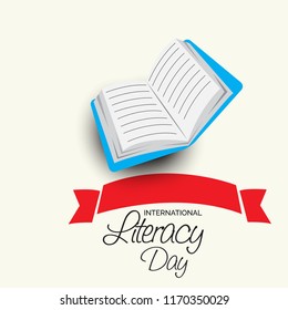 Vector illustration of a background or poster for International Literacy Day.
