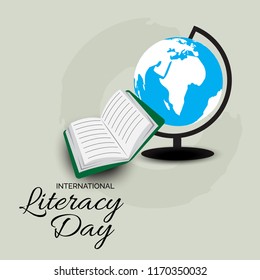 Vector illustration of a background or poster for International Literacy Day.