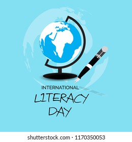 Vector illustration of a background or poster for International Literacy Day.