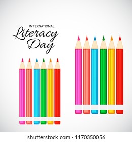 Vector illustration of a background or poster for International Literacy Day.