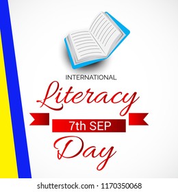 Vector illustration of a background or poster for International Literacy Day.