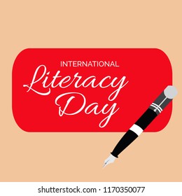 Vector illustration of a background or poster for International Literacy Day.