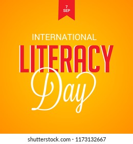Vector illustration of a background or poster for International Literacy Day.