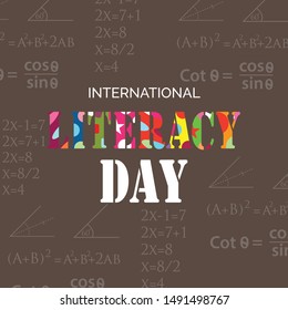 Vector illustration of a background or poster for International Literacy Day.