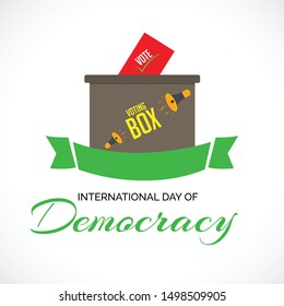 Vector illustration of a background or poster For International Day Of Democracy September 15.