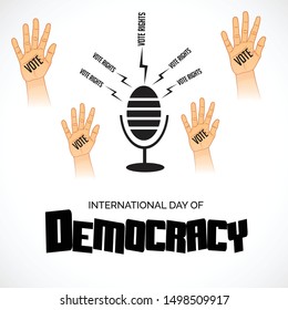 Vector illustration of a background or poster For International Day Of Democracy September 15.