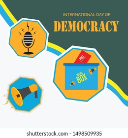 Vector illustration of a background or poster For International Day Of Democracy September 15.