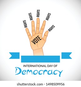 Vector illustration of a background or poster For International Day Of Democracy September 15.