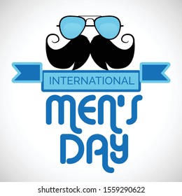 Vector illustration of a background or poster for International Men's Day.