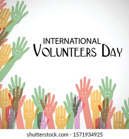 Vector illustration of a background Or poster for International Volunteers Day.
