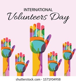 Vector illustration of a background Or poster for International Volunteers Day.