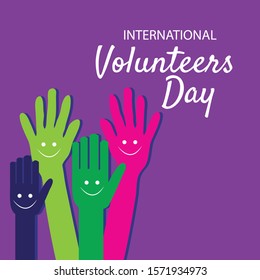 Vector illustration of a background Or poster for International Volunteers Day.