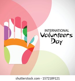 Ilustración vectorial de los antecedentes o afiche del Día Internacional de los Voluntarios.
