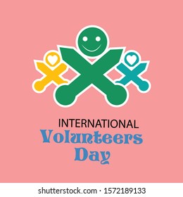 Vector illustration of a background Or poster for International Volunteers Day.