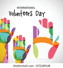 Vector illustration of a background Or poster for International Volunteers Day.