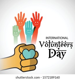 Vector illustration of a background Or poster for International Volunteers Day.