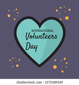 Vector illustration of a background Or poster for International Volunteers Day.