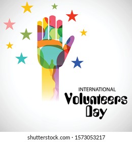 Vector illustration of a background Or poster for International Volunteers Day.