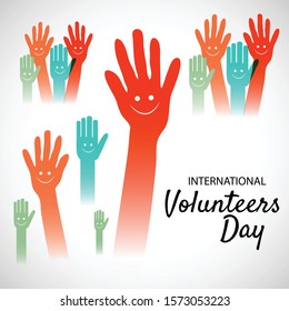 Vector illustration of a background Or poster for International Volunteers Day.