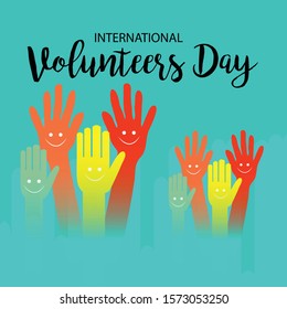 Vector illustration of a background Or poster for International Volunteers Day.