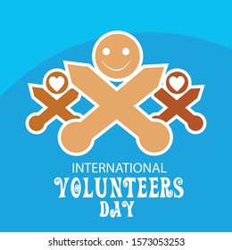 Vector illustration of a background Or poster for International Volunteers Day.