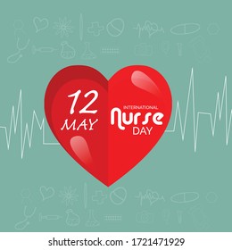 Vector illustration of a background or Poster for International Nurse Day.