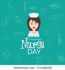 Vector illustration of a background or Poster for International Nurse Day.