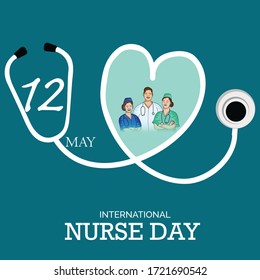 Vector illustration of a background or Poster for International Nurse Day.