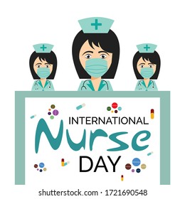 Vector illustration of a background or Poster for International Nurse Day.