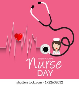 Vector illustration of a background or Poster for International Nurse Day.