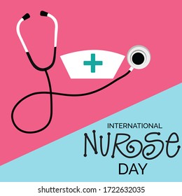 Vector illustration of a background or Poster for International Nurse Day.