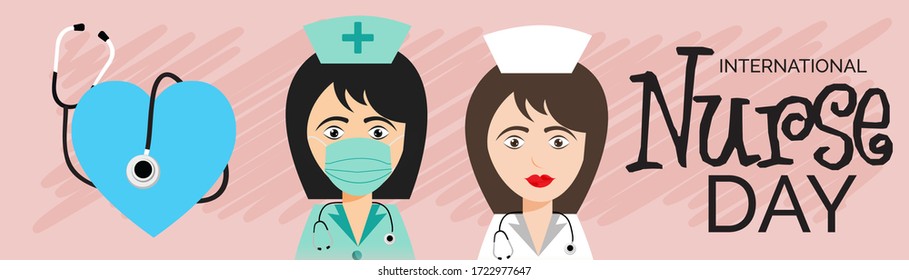 Ilustración vectorial de los antecedentes o Afiche del Día Internacional de la Enfermería.