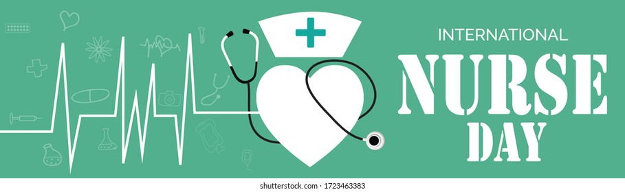 Vector illustration of a background or Poster for International Nurse Day.