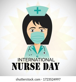 Ilustración vectorial de los antecedentes o Afiche del Día Internacional de la Enfermería.