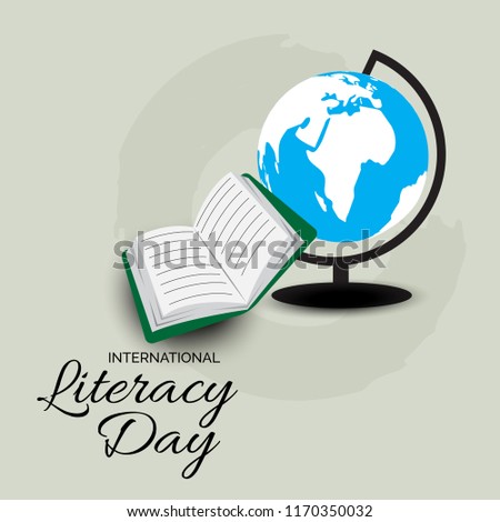 Vector illustration of a background or poster for International Literacy Day.