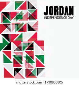 Vector  illustration of a background a poster for Jordan Independence Day.