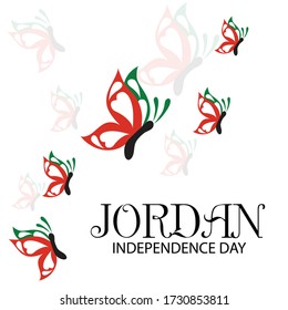 Vector  illustration of a background a poster for Jordan Independence Day.