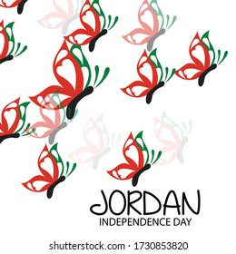 Vector  illustration of a background a poster for Jordan Independence Day.