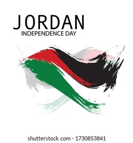 Vector  illustration of a background a poster for Jordan Independence Day.
