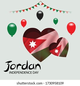 Vector  illustration of a background a poster for Jordan Independence Day.
