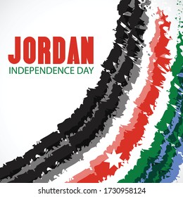 Vector  illustration of a background a poster for Jordan Independence Day.