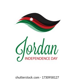 Vector  illustration of a background a poster for Jordan Independence Day.
