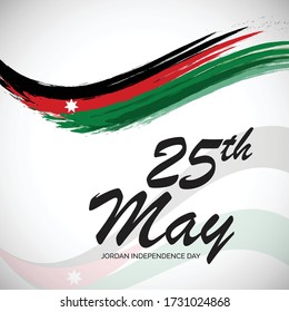 Vector  illustration of a background a poster for Jordan Independence Day.