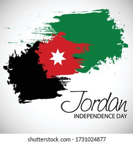 Vector  illustration of a background a poster for Jordan Independence Day.